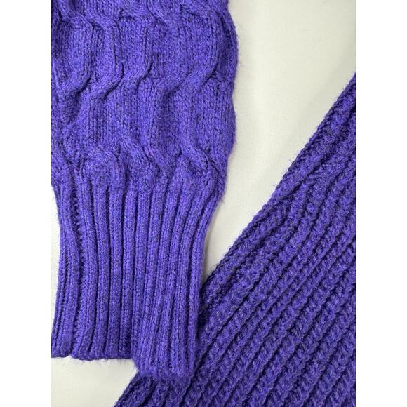 St. John’s Bay Women’s Chunky Turtleneck Sweater S Melrose Purple Cable Knit NWT - Picture 2 of 10